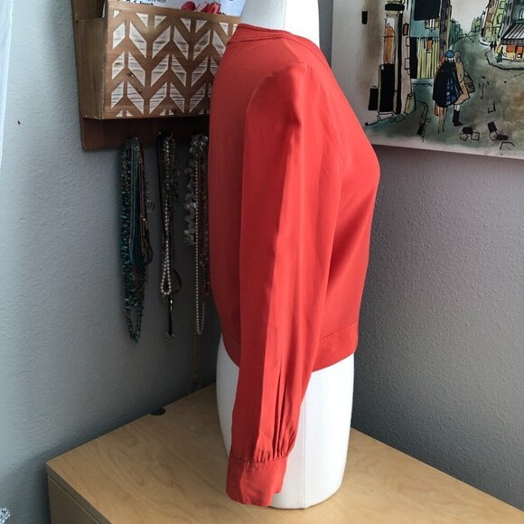 Lily Silk Burnt Orange Blouse - Quiet Luxury - Picture 5 of 6